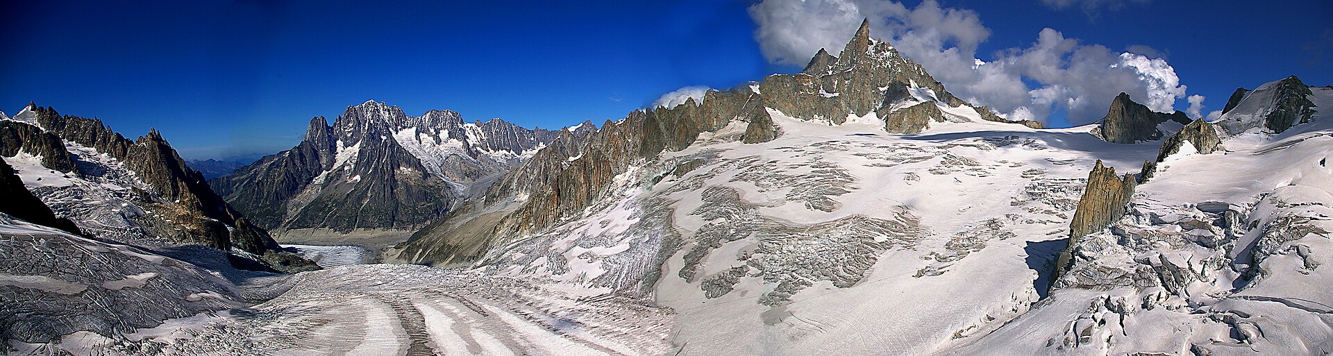 Mont Blanc massif glacier views