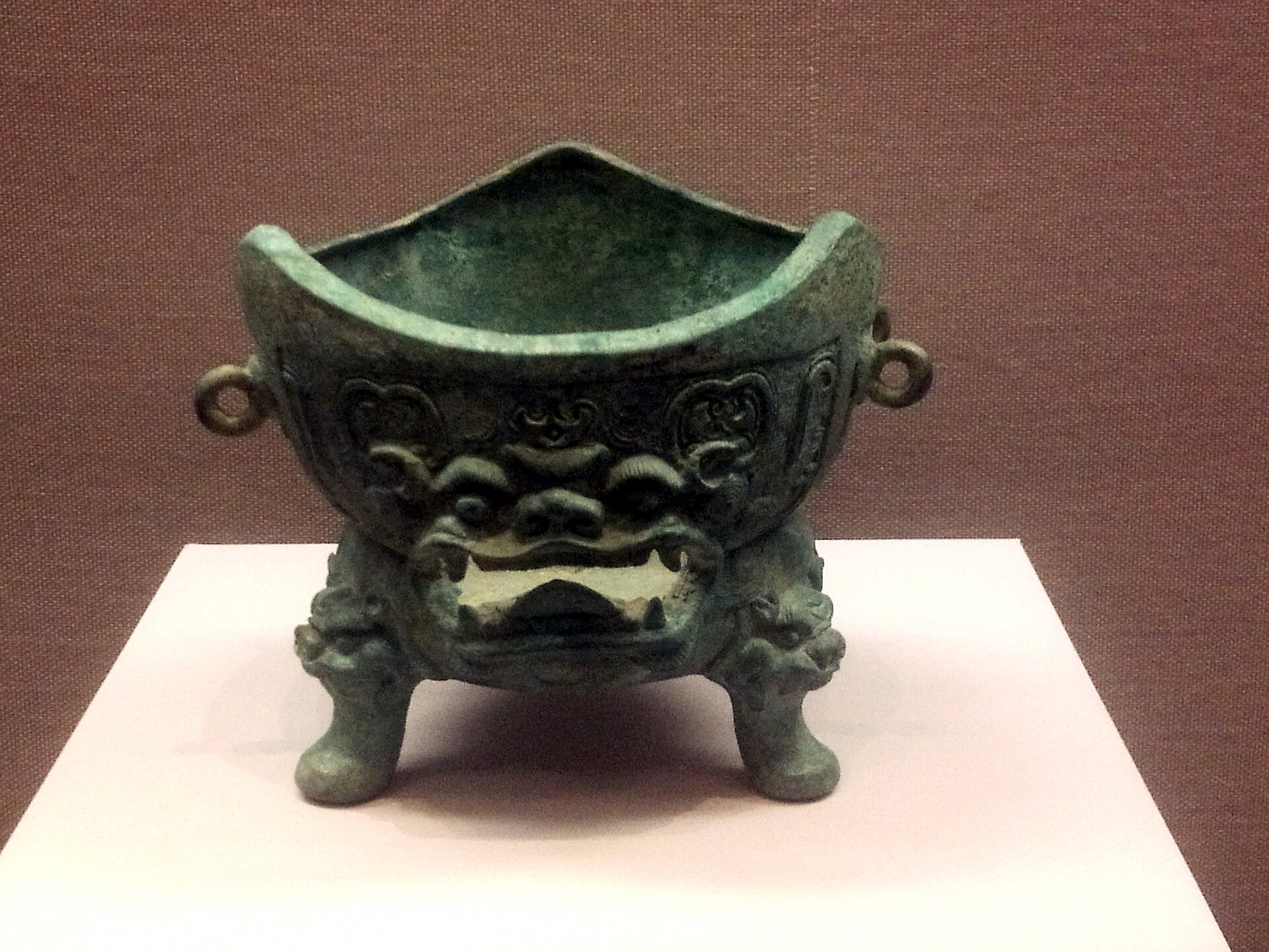 Bronze Brazier with Demon Face Decoration