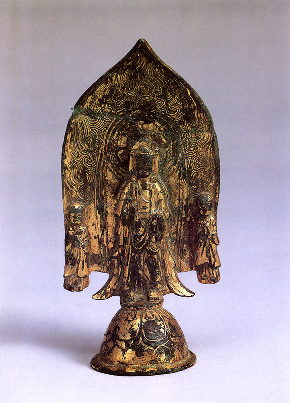 Gilt Bronze Bodhisattva Triad Statue