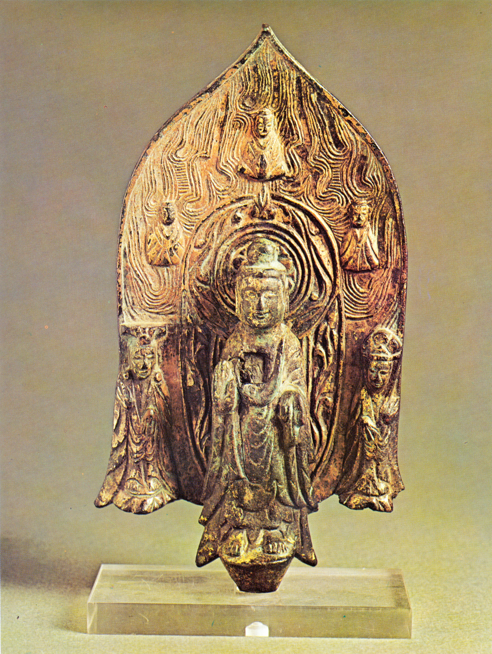 Gilt bronze Shinmyeong Triad Buddha statue