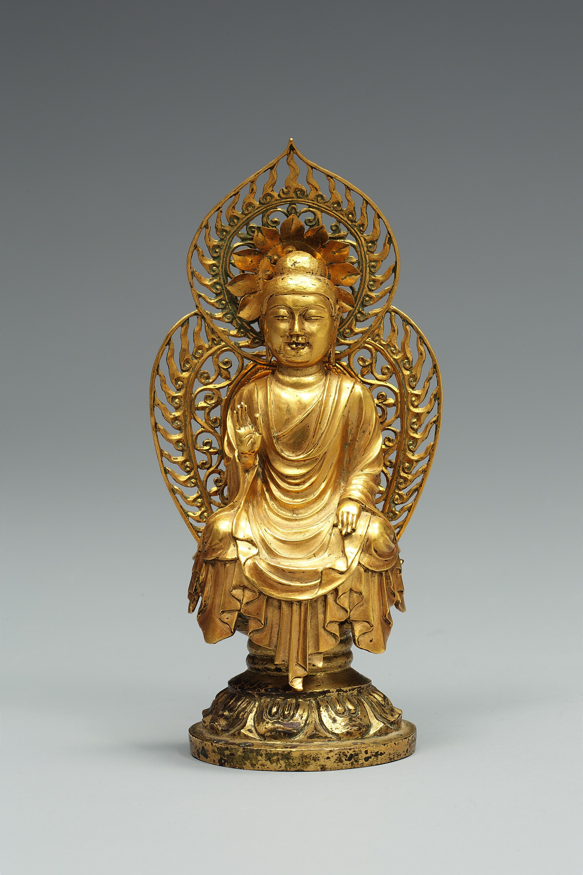 Golden seated Buddha statue in Guhwang-dong, Gyeongju